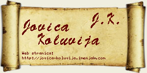 Jovica Koluvija vizit kartica